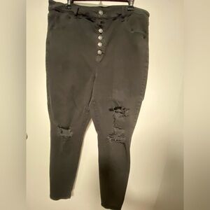 American Eagle Plus Size 20 Black High-Rise Button Fly Jeans